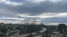 Clouds loom above the Golden Hill neighborhood of San Diego, Jan. 20, 2021.