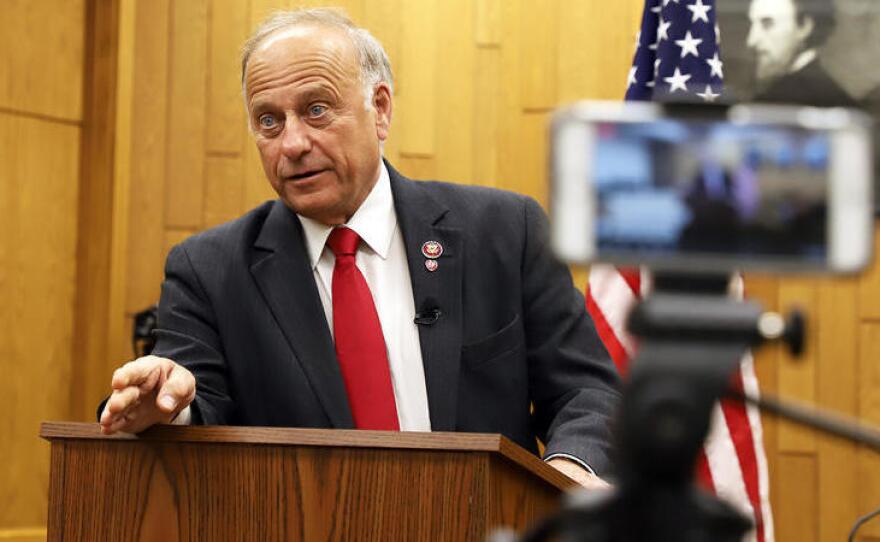 Rep. Steve King is seen at a town hall in Hampton, Iowa, in 2019.