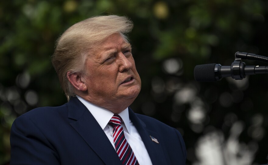 President Trump speaks during an event about regulatory reform at the White House on Thursday.
