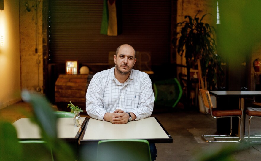 Abbas Alawieh, a spokesperson for the group Listen to Michigan, pictured at a coffee shop in Detroit, Mich., on Thursday.
