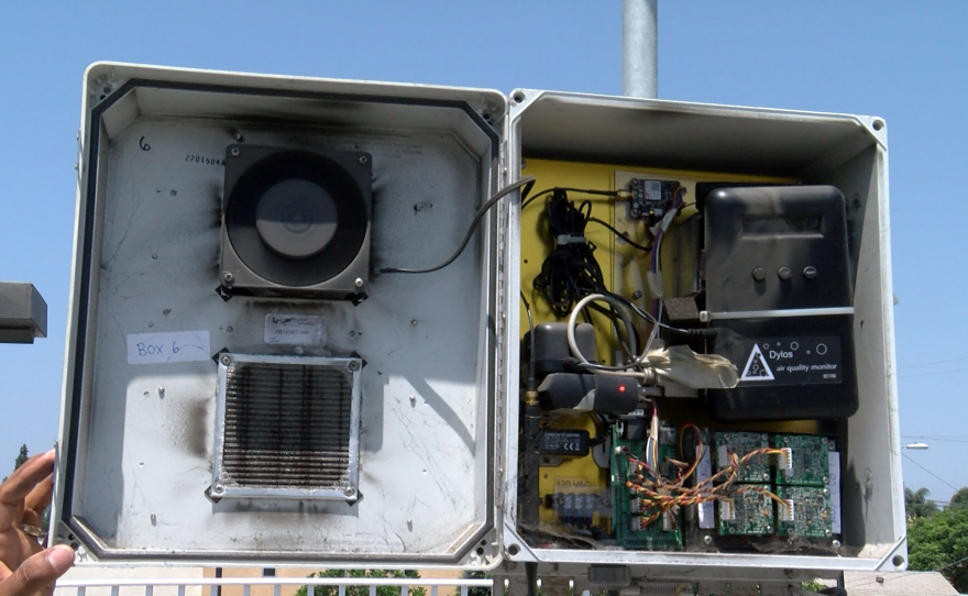An air quality monitor on the roof of Casa Familiar is shown, Aug. 3, 2018.