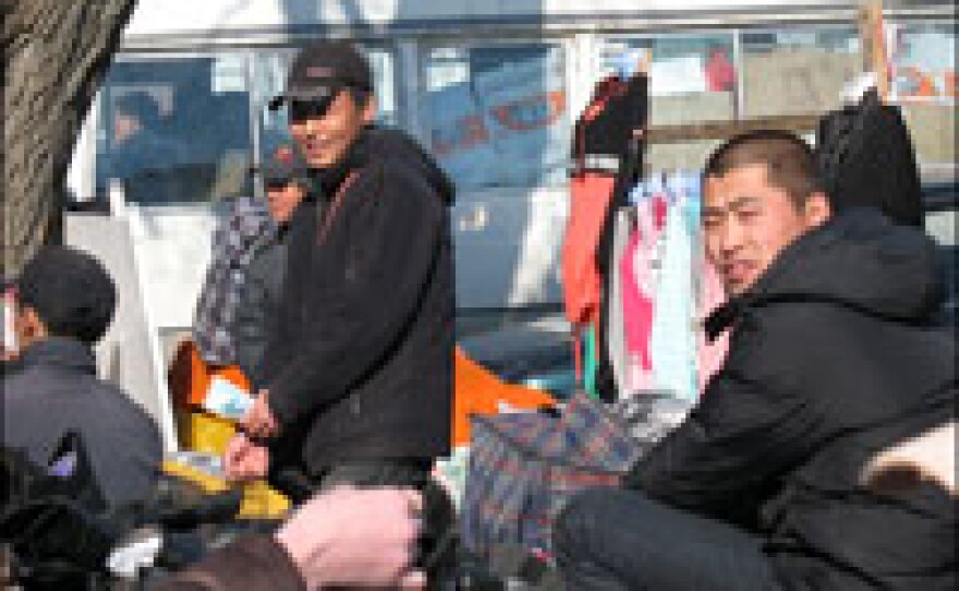 Chinese venders at Blagoveshchensk's outdoor market.