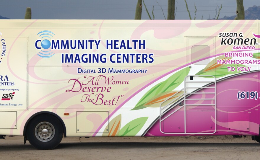 San Diego's mobile mammography coach is pictured in this undated photo.