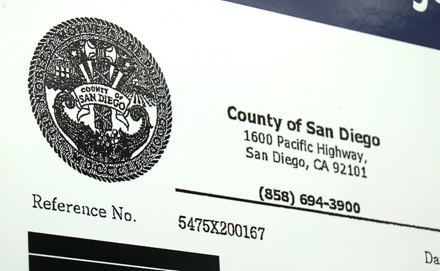The official San Diego County seal appears on a fax involved in the latest lottery scam.