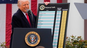 President Donald Trump speaks during an event to announce new tariffs in the Rose Garden at the White House on April 2, 2025, in Washington.