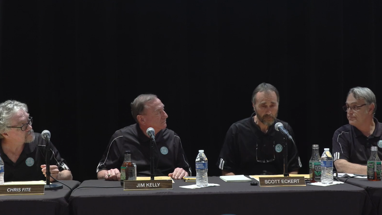 Grossmont Union High School District board members Chris Fite, Jim Kelly, Scott Eckert and 