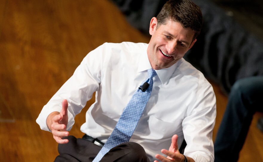 House Speaker Paul Ryan, R-Wis., responds to a question from the audience during a town hall at Georgetown University last month.