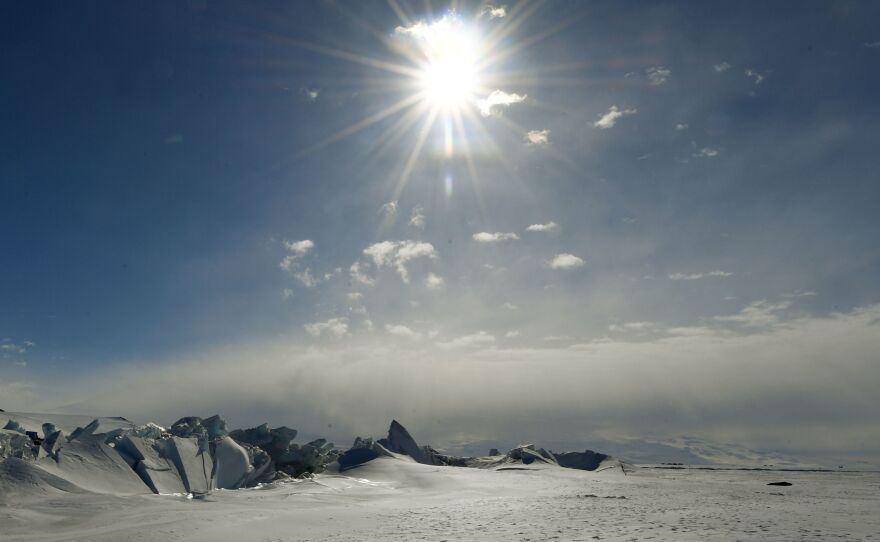A frozen section of the Ross Sea at the Scott Base in Antarctica on November 12, 2016. Britain's Preet Chandi made history by trekking 700 miles from Hercules Inlet to the South Pole in an unsupported expedition.
