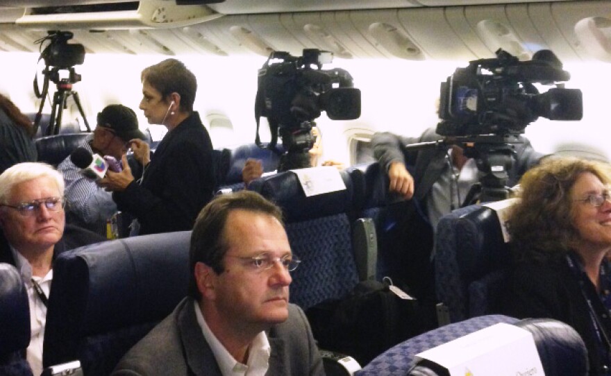 Reporters asked the pope about clergy sex abuse, peace in Colombia, his impressions of the U.S. and other issues on Sunday's flight back to Rome.