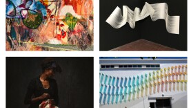 Clockwise from top left: work by Griselda Rosas, Melissa Walter, Kaori Fukuyama and Alanna Airitam, this year's finalists for the San Diego Art Prize.