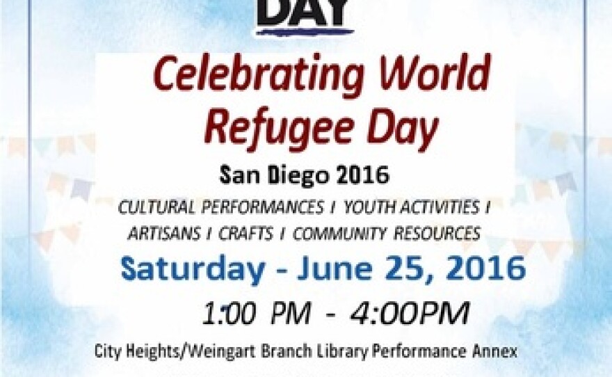 A flyer for the San Diego Refugee Forum's World Refugee Day event on June 25, 2016.