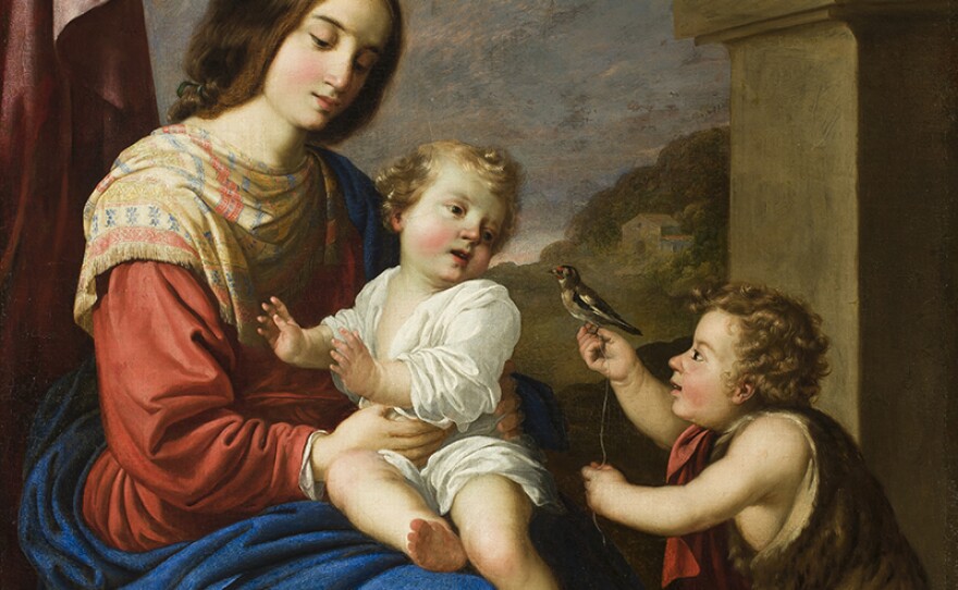 A photo of Francisco de Zubarán, Virgin and Child with Saint John, 1658 for the exhibition Art and Empire: The Golden Age of Spain.
Oil on canvas. Gift of Anne R., Amy and Irene Putnam. 1935.22