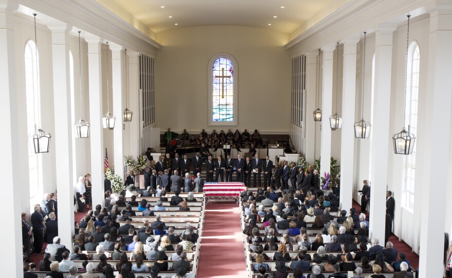 The memorial service for Dr. Richard Butcher at the Point Loma Community Presbyterian Church, Nov. 19, 2016.