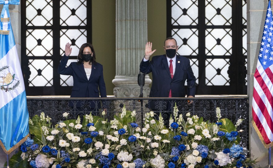 Vice President Harris and Guatemalan President Alejandro Giammattei met in June in Guatemala City on her first foreign trip.