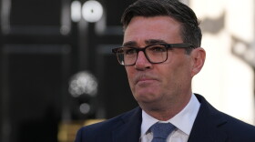 Britain's new Prime Minister Andy Burnham arrives at 10 Downing Street in London, Monday, July 20, 2026.