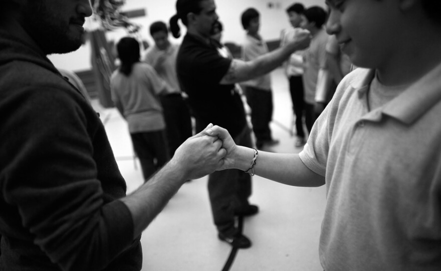 At the end of every session, the boys "BAM out," a ritual DiVitorrio says shows they are connected.