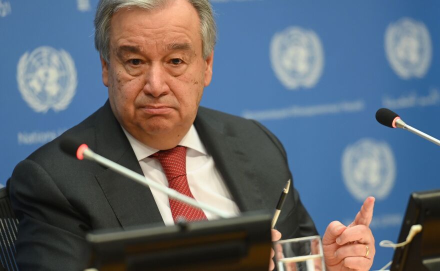 "Escalation is back," U.N. Secretary-General Antonio Guterres warned Tuesday. Laying out his goals for 2020, Guterres said he wants to break vicious dynamics and create a "virtuous circle" that leads to progress.