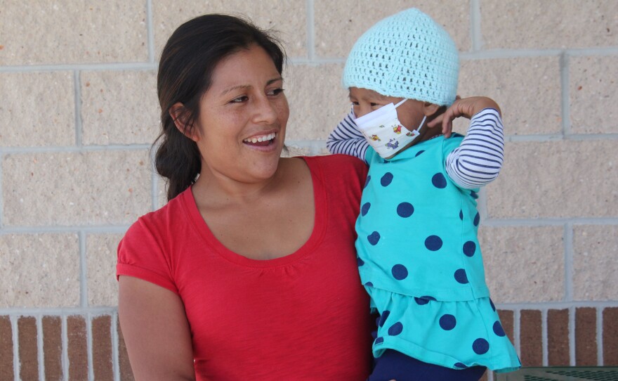 Matilde Avendano, with her daughter Betsy. Betsy is currently being treated for leukemia.