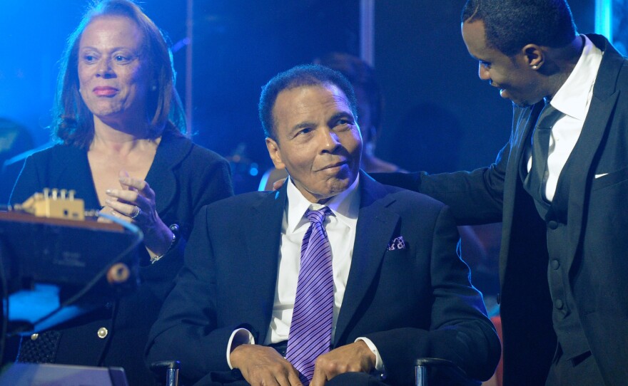 Boxing great Muhammad Ali, seen here in 2012, had been in the hospital since Thursday