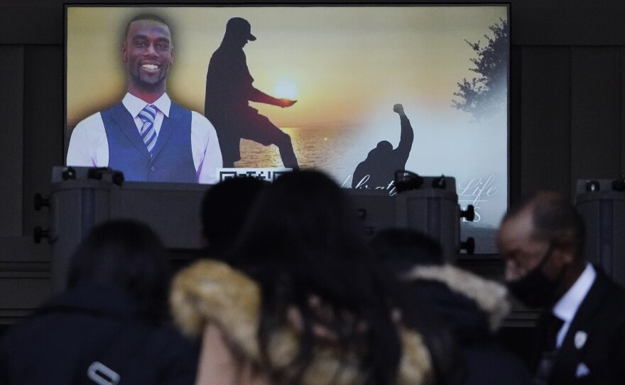 Mourners arrive to the funeral service for Tyre Nichols, at Mississippi Boulevard Christian Church on Wednesday, Feb. 1, 2023, in Memphis, Tenn. The City of Memphis announced the investigation into Nichols' death has been concluded, announcing an additional 20 hours of video footage will be released Wednesday.