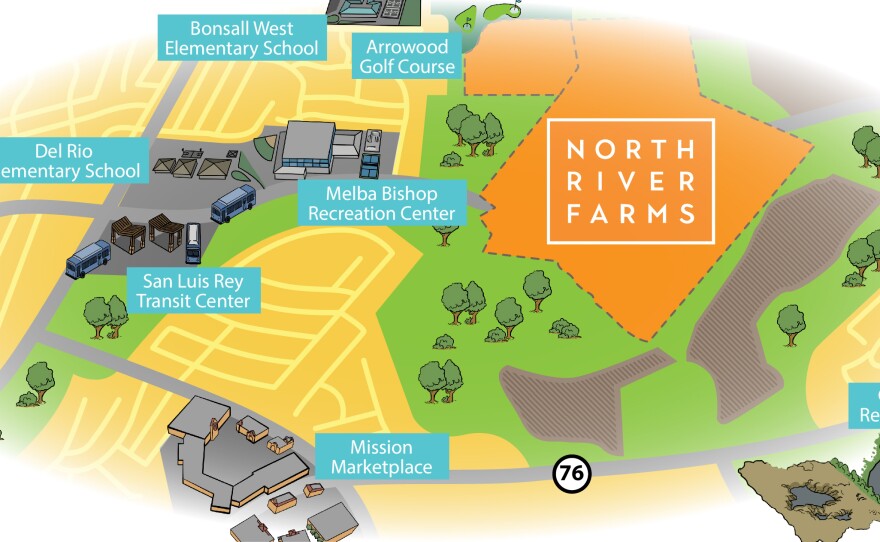 A proposed map of the location for the North River Farms project in Oceanside. October 22, 2020