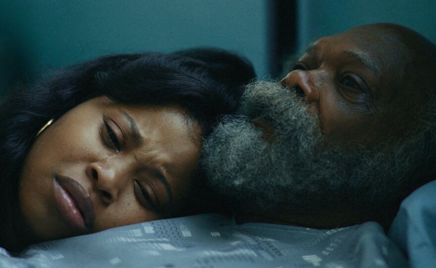 Dominique Fishback and Samuel L. Jackson in <em>The Last Days of Ptolemy Grey</em>.