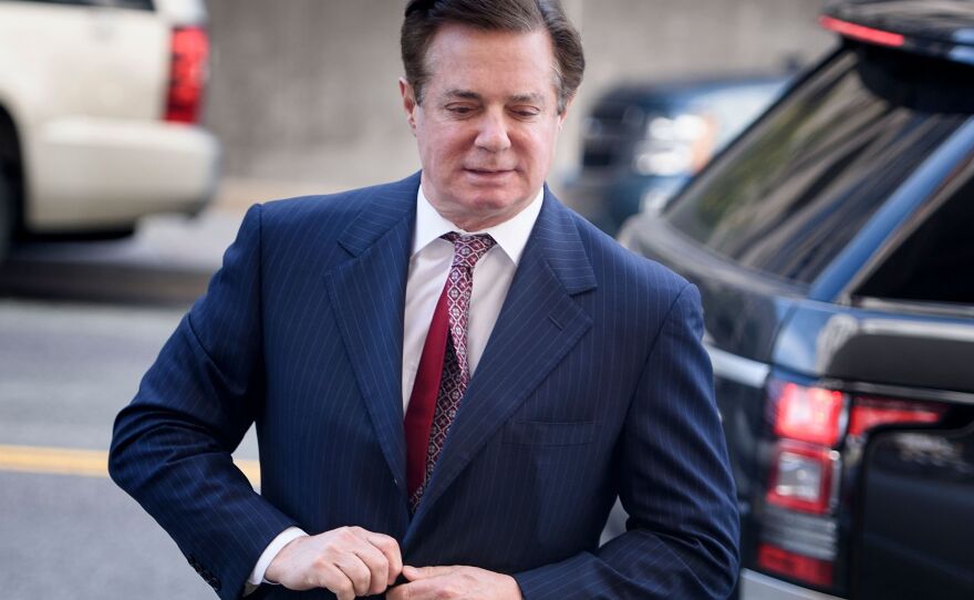 Paul Manafort arrives for a hearing at District Court in Washington, D.C., on Friday. A judge ordered him to jail ahead of his trial in connection with alleged witness tampering.