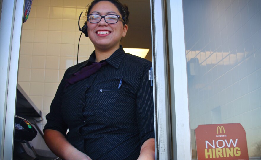 Perez, a senior at Celina High School, works at McDonald's in Celina, Texas.