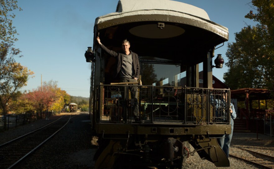Steven Johnson taking the train from Railtown State Historic Park, Jamestown, Calif.