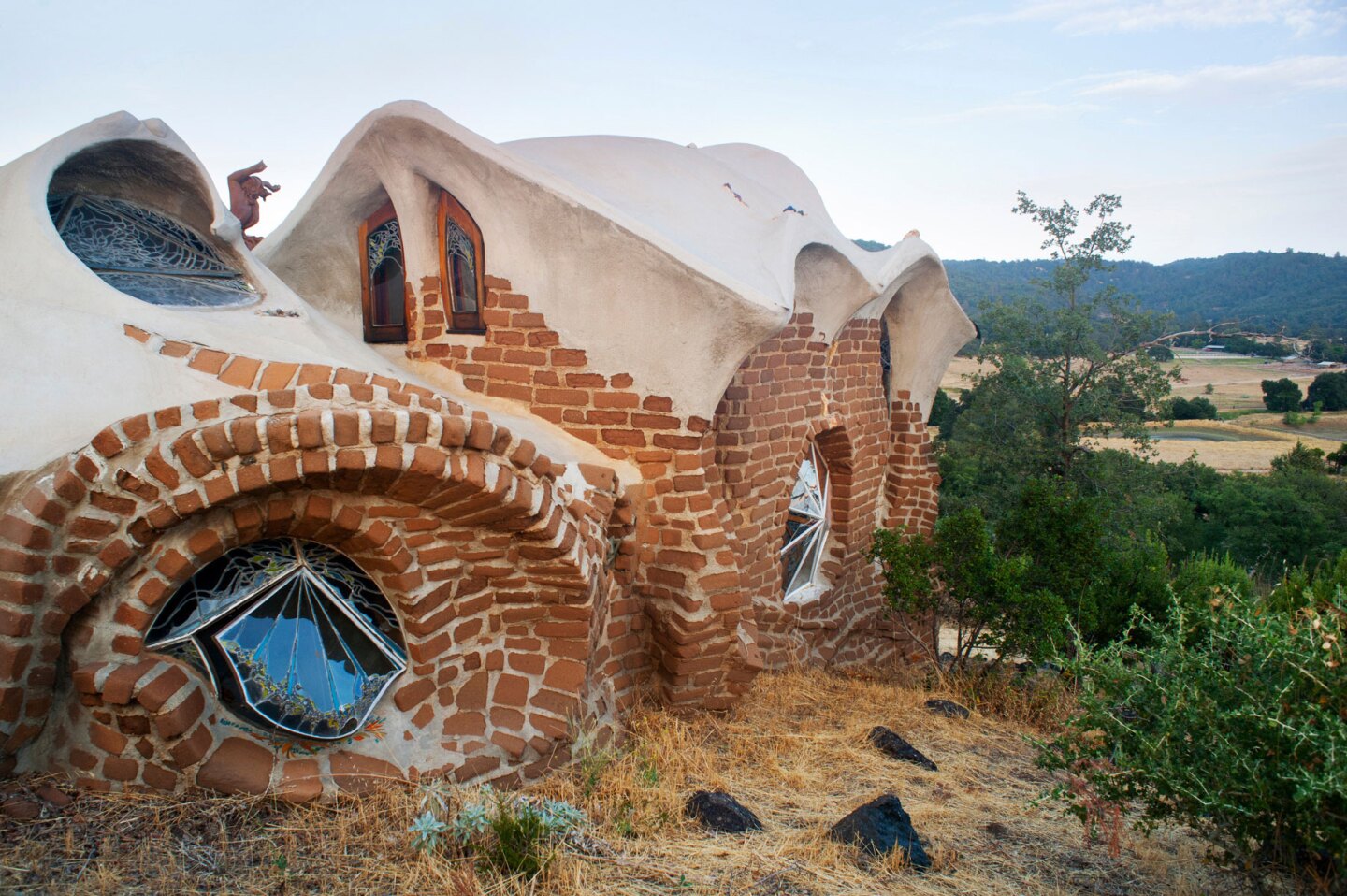 James Hubbell's Ilan-Lael property in Julian, CA is shown in an undated photo.