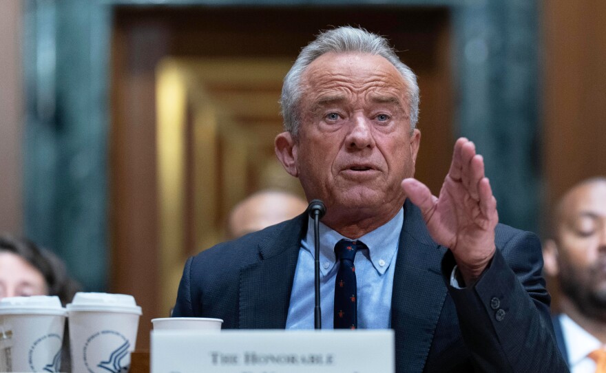 Health and Human Services Secretary Robert F. Kennedy Jr. testifies before the Senate Committee on Finance on Wednesday, April 22, 2026, in Washington.