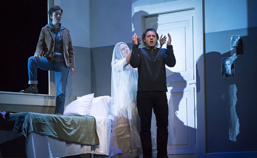 Lauren Snouffer, Andriana Chuchman and Dmitry Korchak in "Orphée et Eurydice" from Lyric Opera of Chicago.