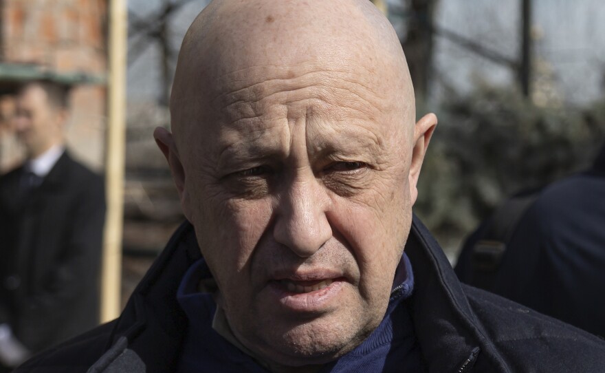 Yevgeny Prigozhin, head of the the Wagner Group, is pictured during a funeral ceremony in Moscow on April 8. Prigozhin's uprising may have done irreparable damage to the image of President Vladimir Putin at home and abroad.