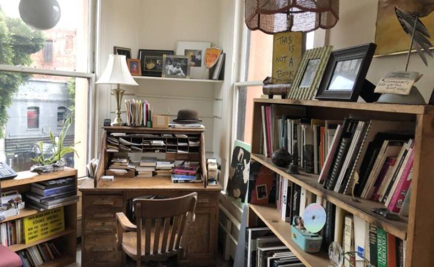 Ferlinghetti's office at City Lights is pictured in this undated photo.