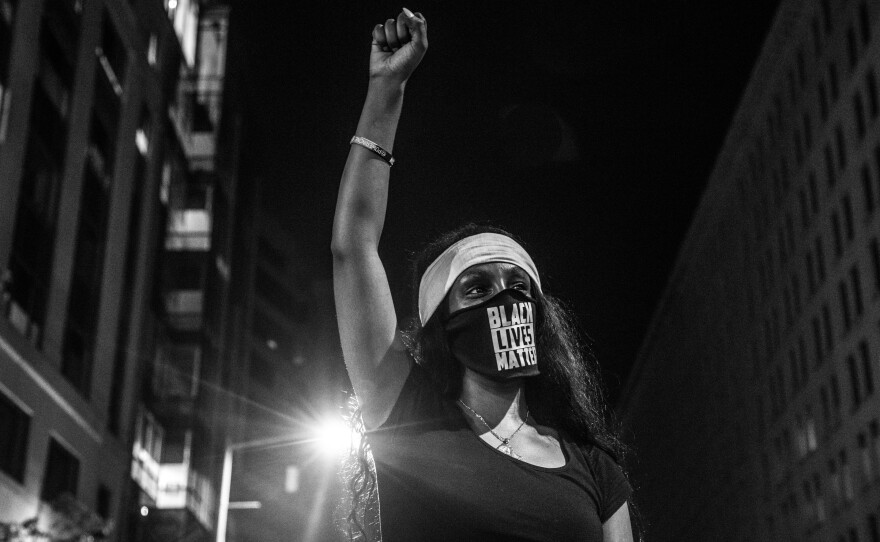 Ethiopia Berta, an activist and educator who has been fighting for a change for many years, marches in Washington, D.C., on June 6. Last year she worked to keep Democracy Prep Public Charter School in southeast Washington, D.C., from closing.