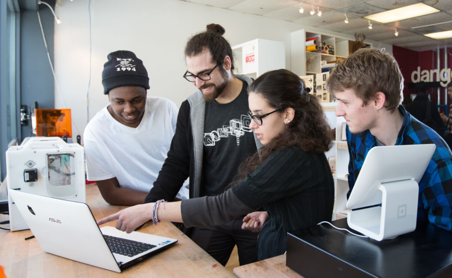 Nadeem Mazen instructs students at a former community space he ran.
