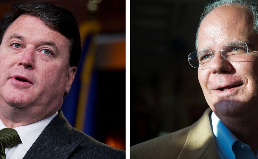 Rep. Todd Rokita, R-Ind., (left) and Rep. Brett Guthrie, R-Ky., have introduced a bill to overturn regulations on school accountability and teacher preparation.