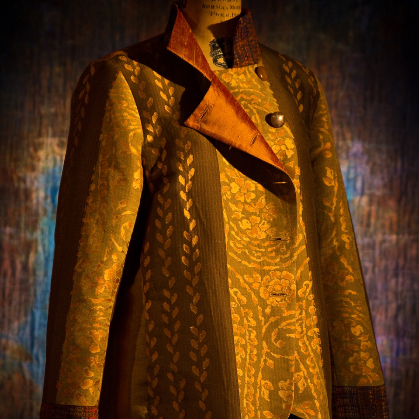 Handwoven dye patterned blouse by Randall Darwall and Brian Murphy.