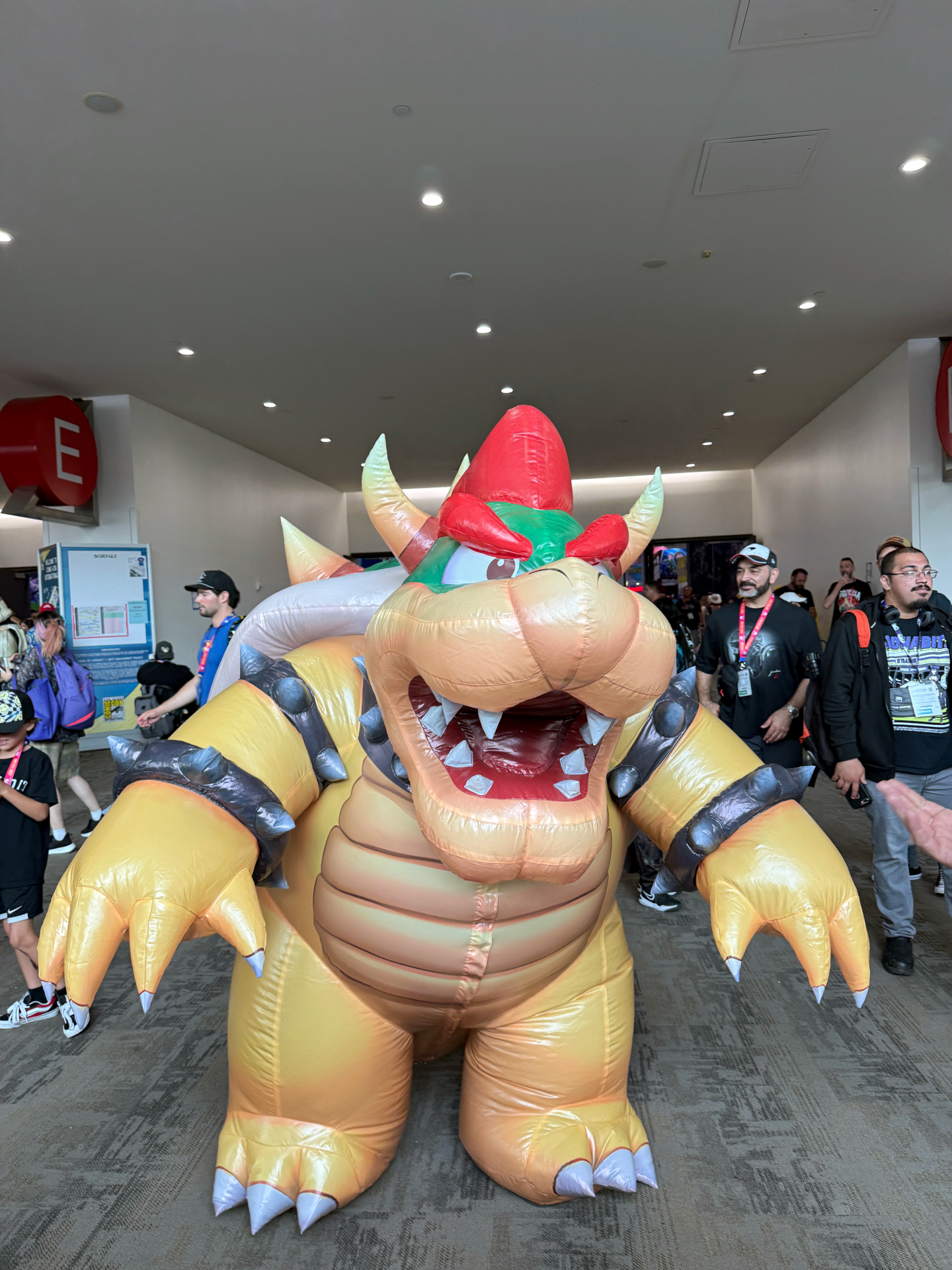 A fan dons an inflatable Bowser costume at Comic-Con on July 26, 2026.