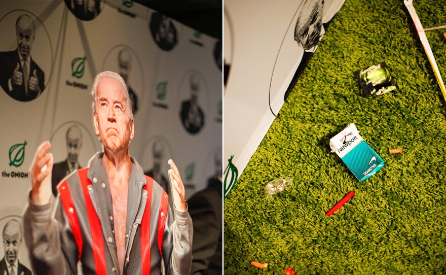 The entrance to the Onion's "Diamond Joe" party that followed the 102nd White House Correspondents' Association Dinner on Saturday, April 30 in Washington, D.C.