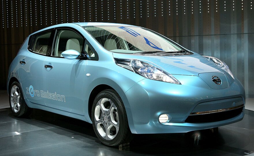 The Nissan Leaf goes for $33,000 -- $8,000 less than the Chevy Volt.