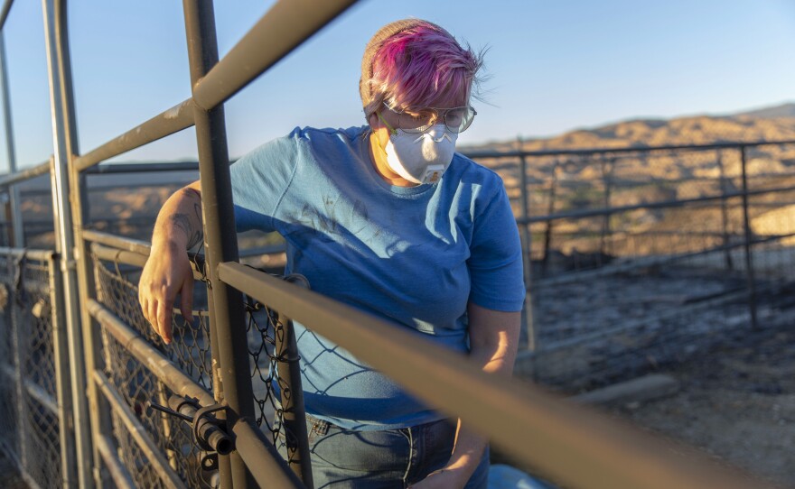 Hull and her partner, Sammi Lanthier, had lived on their farm, called La Granja, in Santa Clarita for three years. They lost almost everything in the fire, including the ashes of Hull's grandmother who died last year.