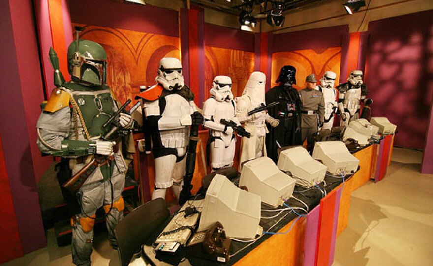Members of the 501st Legion's Southern California Garrison stopped by the KPBS studios to record the "Star Wars In Concert" fundraising special. 