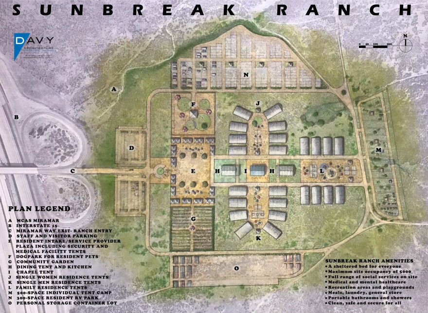 The Sunbreak Ranch architectural layout is seen in this undated illustration. 