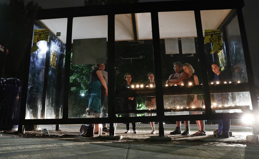 A candlelight vigil was held at a bus shelter at the University of Maryland in College Park, Md, Sunday where visiting student Richard W. Collins III was fatally stabbed.