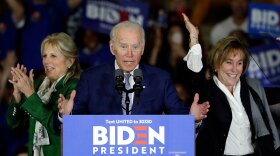 Democratic presidential candidate former Vice President Joe Biden speaks at a primary election night campaign rally Tuesday, March 3, 2020, in Los Angeles. 