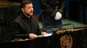 FILE - Ukraine's President Volodymyr Zelenskyy speaks during the 81st session of the United Nations General Assembly at United Nations headquarters, on Sept. 23, 2026.