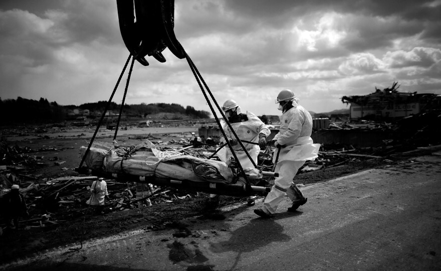 The devastated region of Rikuzentakata, in Japan's Miyagi prefecture, after a tsunami ravaged the area.