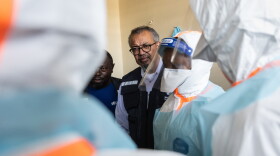 Director General of the World Health Organisation (WHO), Tedros Adhanom Ghebreyesus, visits health workers at the Evangelical Medical Centre (CEM) in Bunia, Congo, Sunday, May 31, 2026.