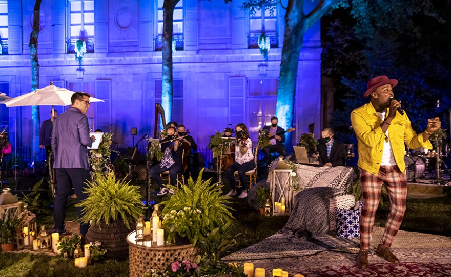Rayshun LaMarr and the American Pops Orchestra perform "We Are Family." Meridian International Center, Washington , D.C.